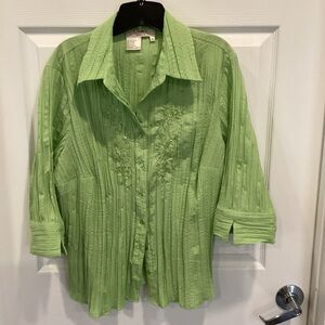 Coldwater Creek Light Green Button Down Shirt